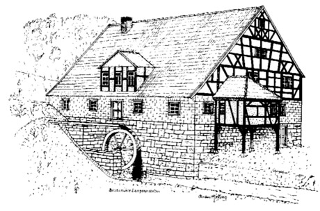 Besenmühle Sinderbach Zeichnung